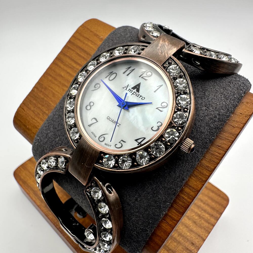 Amparo Quartz Crystal Accent Ladies Watch Rose Gold Tone